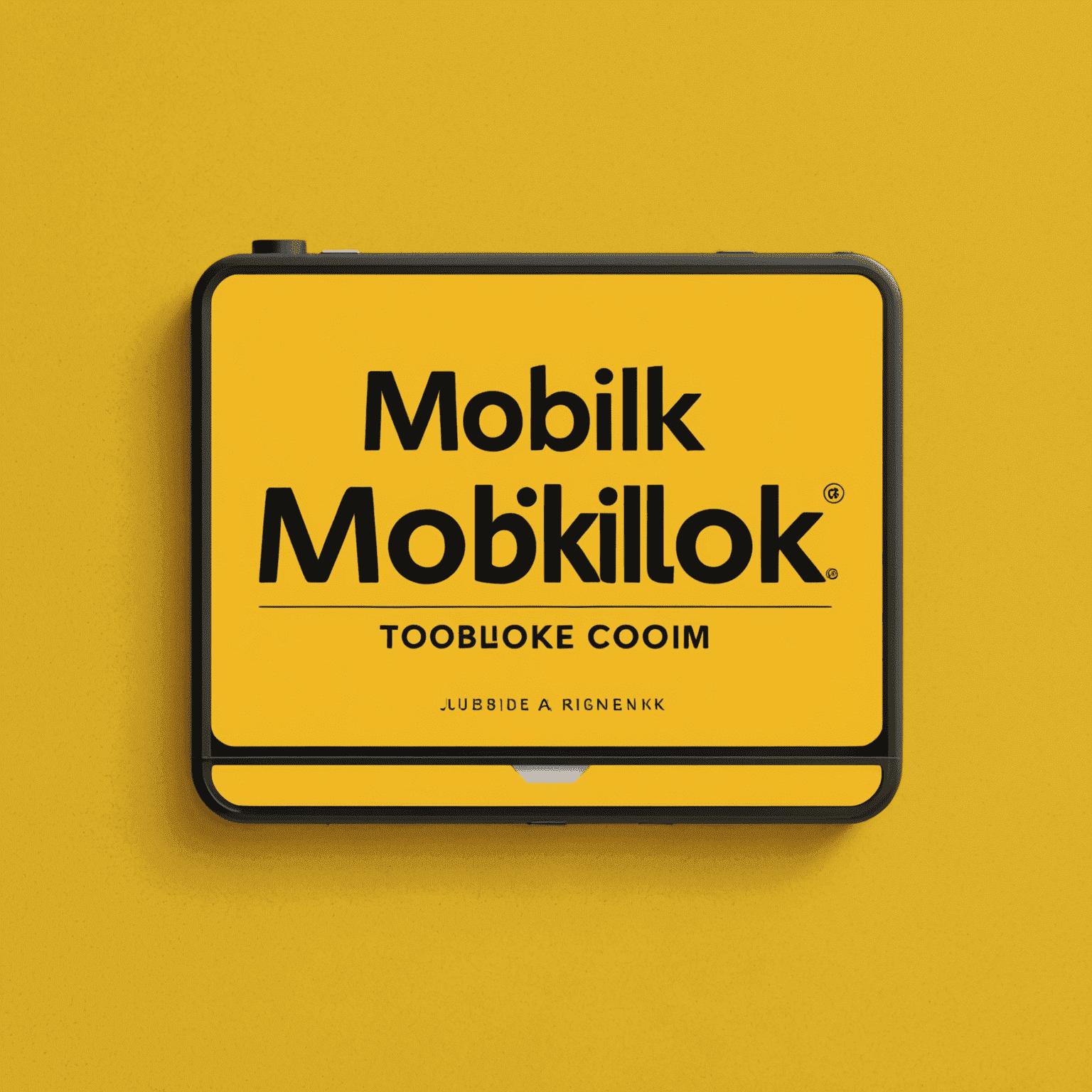 شعار mobikilok.com يظهر اسم الشركة بخط أنيق على خلفية صفراء