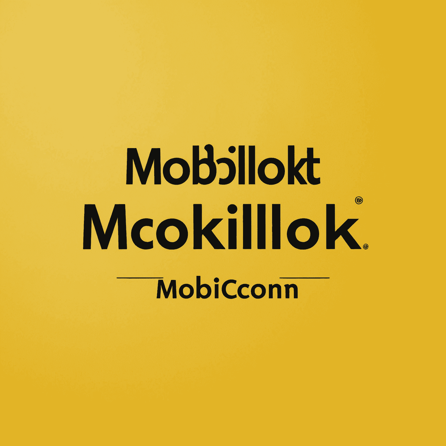 شعار mobikilok.com يظهر اسم الشركة بخط أنيق على خلفية صفراء