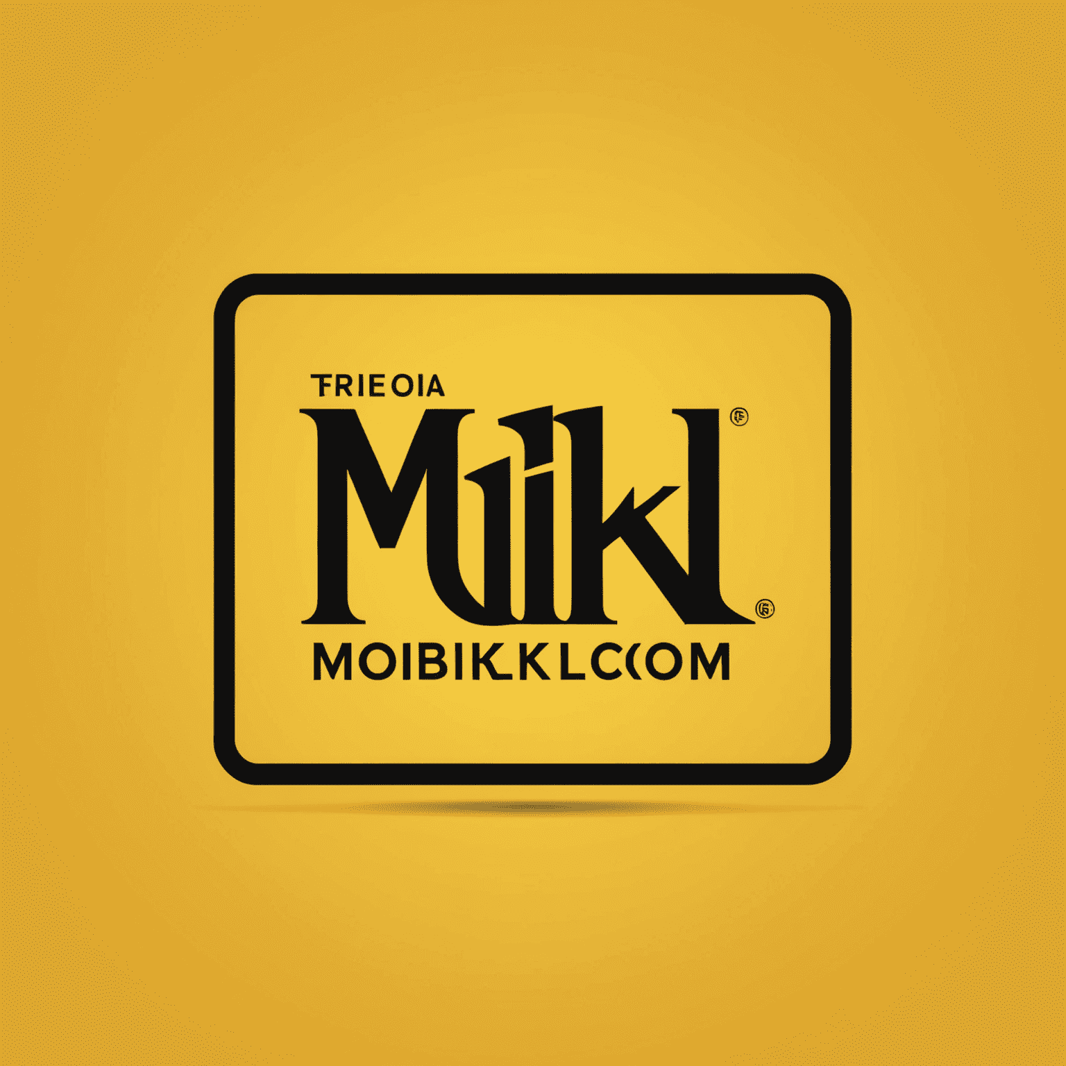 شعار mobikilok.com يظهر اسم الشركة بخط أنيق على خلفية صفراء