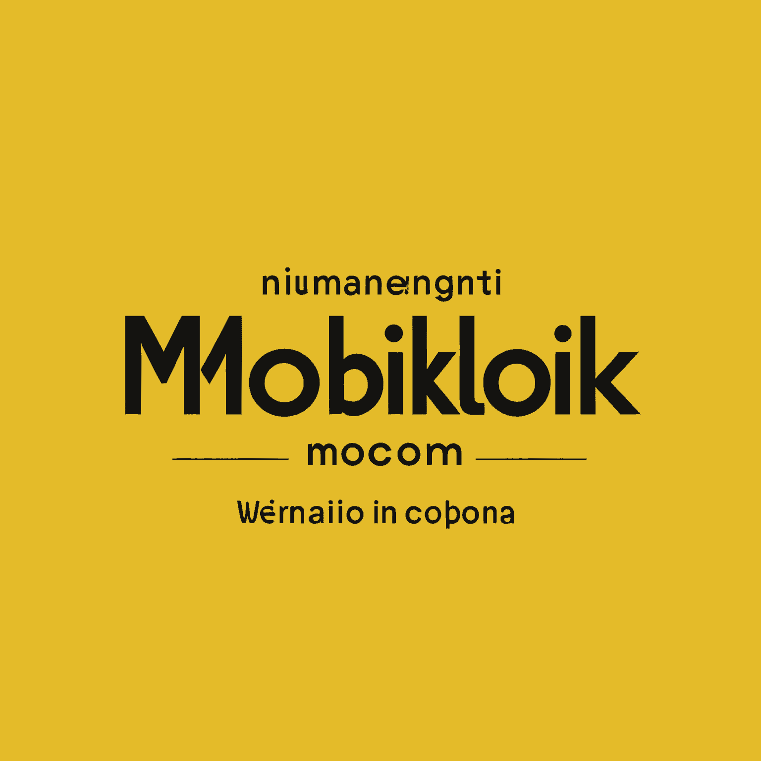 شعار mobikilok.com يظهر اسم الشركة بخط أنيق على خلفية صفراء