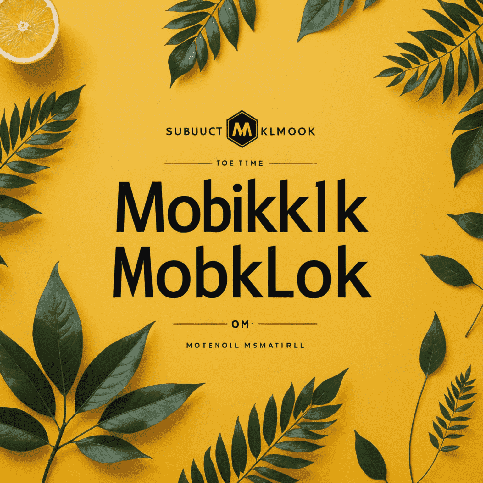 شعار mobikilok.com يظهر اسم الشركة بخط أنيق على خلفية صفراء